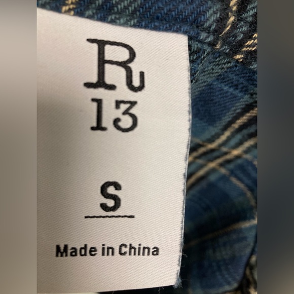 R13 Plaid Oversized Boxy Shirt. Size small - Picture 4 of 13